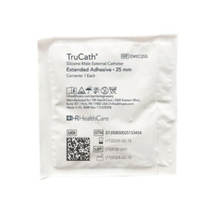 EMEC25S TRUCATH MALE EXTERNAL CATHETER EXTENDED ADHESIVE, 100% SILICONE, SMALL, 25MM