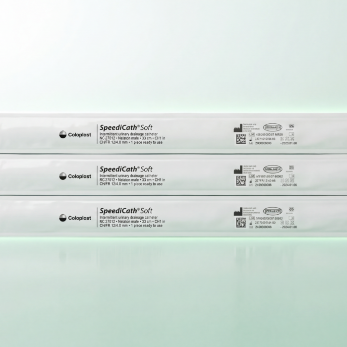 Nano Banana 2 - Ultra clean medical product showcase of catheter packaging on a white and soft green_1