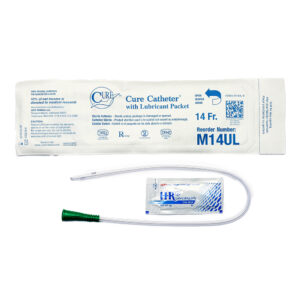 Cure™ Male Pocket Straight Tip Catheter with Lubricant – 14 FR, 16" #M14UL