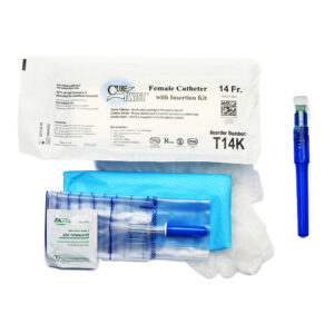 Cure™ Female Straight Tip Pre-Lubricated Twist Catheter with Insertion Kit – 14 FR, 6" #T14K
