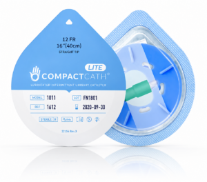 COMPACTCATH LITE LUBRICATED INTERMITTENT URINARY CATHETER COUDE TIP 16 INCH, 12 FR