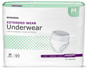 McKesson Extended Wear Absorbent Underwear, Medium, Maximum Absorbency, 64 per Case– Manufacturer #UWEXTMD