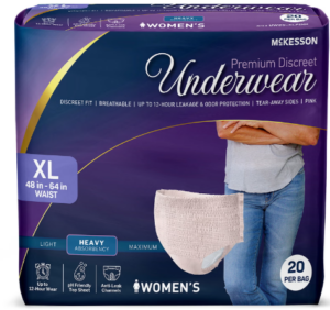 McKesson Premium Discreet Heavy Absorbent Underwear, X-Large, Female, 80 per Case – Manufacturer #UWDS-XLPINK