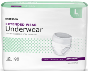 McKesson Extended Wear Absorbent Underwear, Large, Maximum Absorbency, 56 per Bag – Manufacturer #UWEXTLG