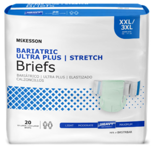 McKesson Ultra Plus Stretch Bariatric Adult Incontinence Brief, 2X-Large / 3X-Large, Heavy Absorbency, 20 per Bag – Manufacturer #BRSTRBAR