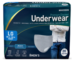 McKesson Premium Discreet Heavy Absorbent Underwear, Large, Male, 20 per Bag – Manufacturer #UWDS-LGGRAY