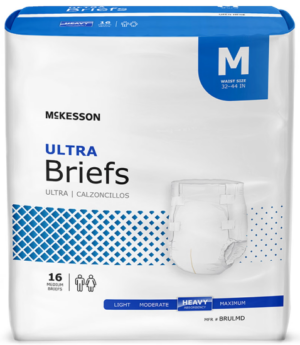 McKesson Ultra Adult Incontinence Brief, Medium, Heavy Absorbency, 96 per Case – Manufacturer #BRULMD