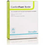 DermaRite ComfortFoam Border Bordered Foam Wound Dressing w/Soft Silicone Adhesive 2" x 5" Sterile - Box of 10 - #43250