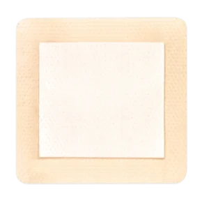 DermaRite ComfortFoam/Ag Border Border Foam Dressing w/Soft Silicone Adhesive & Silver 2" x 2" Sterile - Box of 10 - #48220