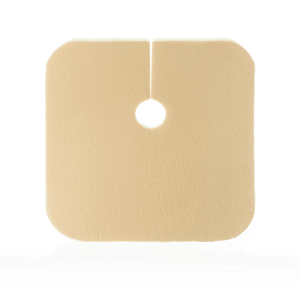 DermaRite DermaFoam Tracheostomy Waterproof Foam Dressing w/Key-Hole Opening 3.5"X3.5" Sterile - Box of 10 - #45330