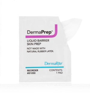 DermaRite DermaPrep Liquid Barrier Skin Prep/Protectant Pads Sterile - Box of 50 - #81050B