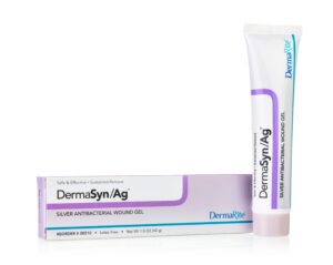 DermaRite DermaSyn/Ag Silver Antibacterial Wound Gel Tube 1.5 oz Sterile - Box of 12 - #00510