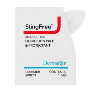 DermaRite Sting Free Alcohol-Free Liquid Skin Prep Wipes Sterile, 50 Count - #00237B