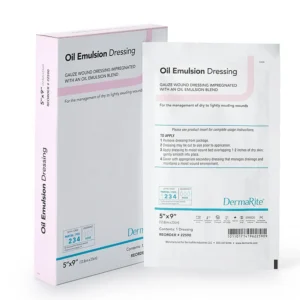 DermaRite Oil Emulsion Non-Adherent Wound Dressing Impregnated 5" x 9" Sterile - Box of 12 - #22590