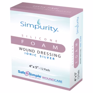 Safe n' Simple Silver Silicone Foam 4" x 4", Box of 12 - SNS74444