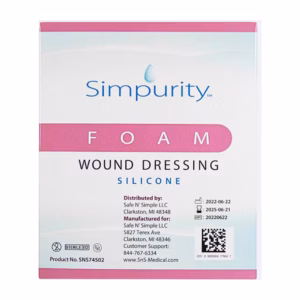 Safe n' Simple Foam with  Silicone 4" x 4", Box of 12 - SNS74504