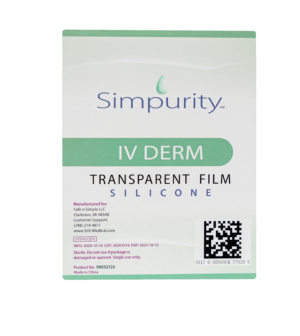 Safe n' Simple IV Derm Silicone Dressing 2" x 3", Box of 12 - SNS52723
