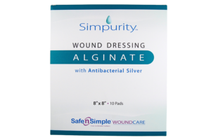 Safe n' Simple Silver Alginate 8" x 8", Box of 10 - SNS51764