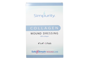 Safe n' Simple Collagen Pad 4" x 4", Box of 5 - SNS52244