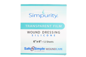 Safe n' Simple Silicone Transparent Dressing 6" x 6", Box of 12 - SNS57206