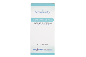 Safe n' Simple Silicone Transparent Dressing 2" x 12", Box of 12 - SNS57212