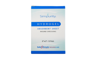Safe n' Simple Hydrogel Dressing 2 inch x 2 inch, Box of 10 - SNS58302