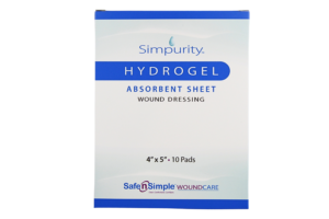 Safe n' Simple Hydrogel Dressing 4 inch x 5 inch, Box of 10 - SNS58345