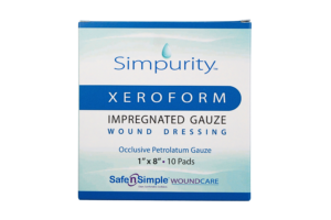 Safe n' Simple Xeroform 1" x 8" Dressing, Box of 10 - SNS58818