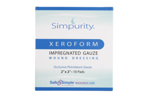 Safe n' Simple Xeroform 2" x 2" Dressing, Box of 10 - SNS58822