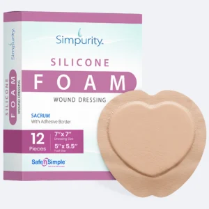Safe n' Simple Silicone Foam with Border Sacral Shape 7" x 7", Box of 12 - SNS77777